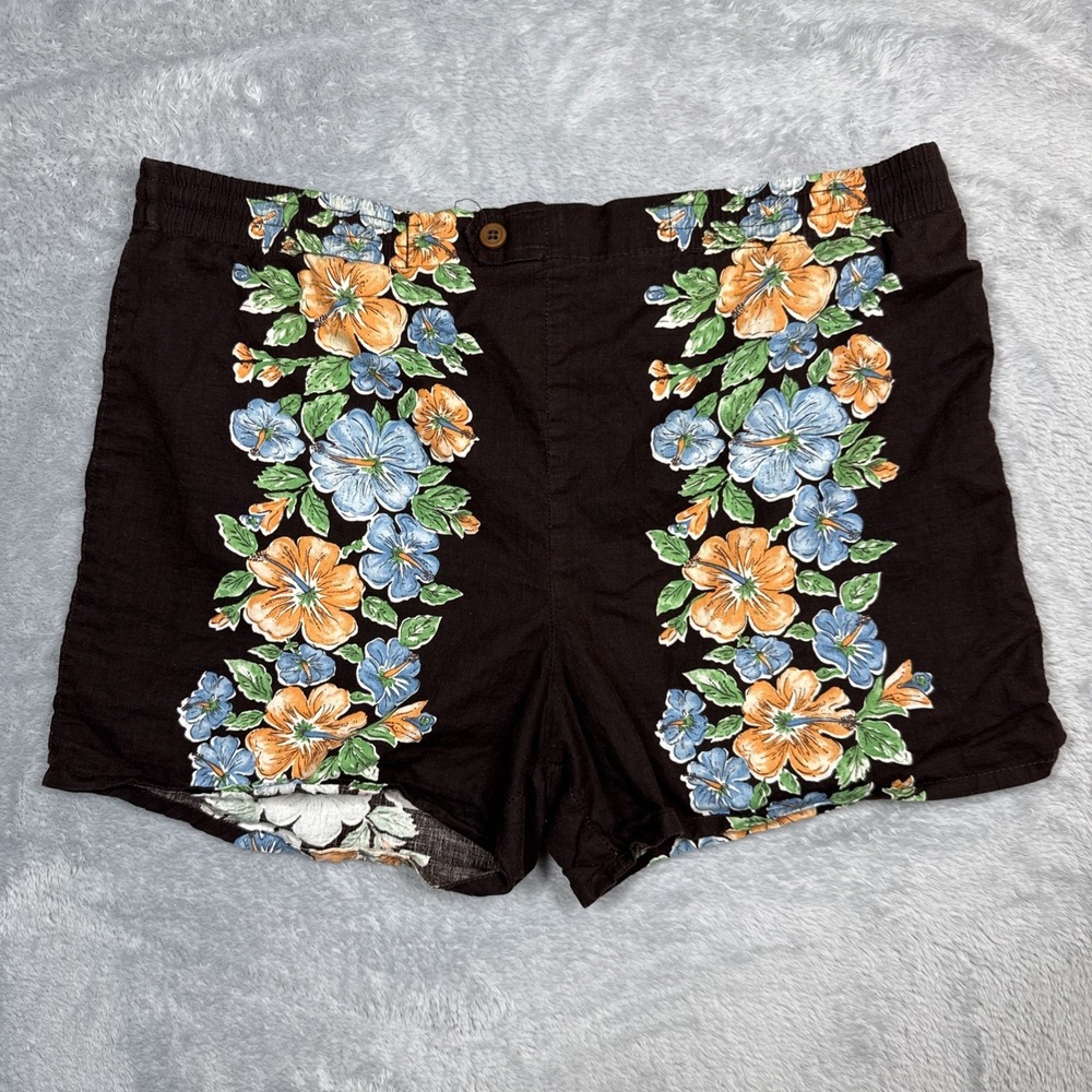 Vintage Jantzen Swim Trunks Men 36 Brown Floral Lined USA READ